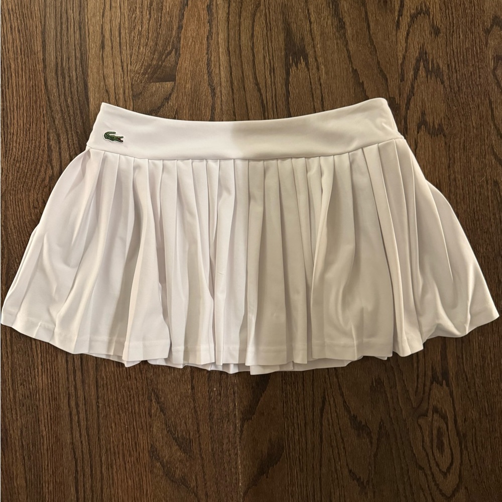 White Lacoste pleated skirt